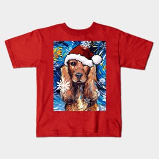 Cocker Spaniel Santa Kids T-Shirt